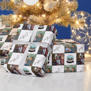 Glas Sneeuwbal Dorp Bruine Kerst 2 Foto Cadeaupapier