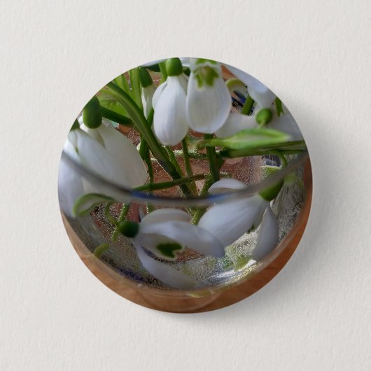 glas sneeuwval ronde button 5,7 cm (Voorkant)