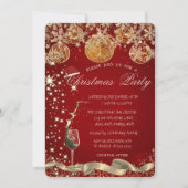 Glas, Sneeuwvlokken Ballen Rood Bedrijf Kerst Kaart (Voorkant)