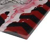 Glas Snijden schedel Roos Gotische Chevron rood zw Snijplank (Hoek)