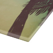 Glas Snijden Strand Zonsondergang Palm Bomen Strin Snijplank (Hoek)