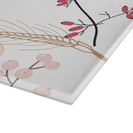 Glas Snijden Witte Bloemen op Wit Snijplank (Hoek)