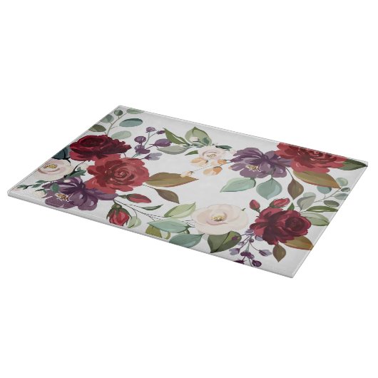 Glas Snijden Witte Rozen Gouden Geometrische Flo Snijplank (Hoek)