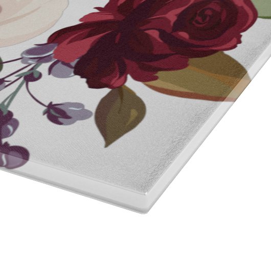 Glas Snijden Witte Rozen Gouden Geometrische Flo Snijplank (Hoek)