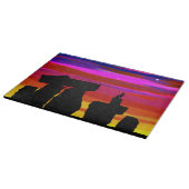 Glas snijplank Coyote zonsondergang (Hoek)