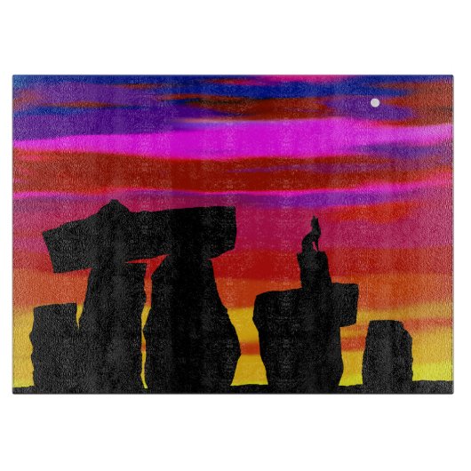 Glas snijplank Coyote zonsondergang (Voorkant)