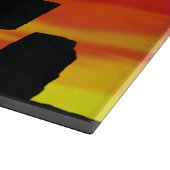 Glas snijplank Coyote zonsondergang (Hoek)