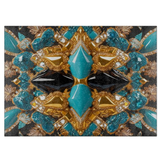 Glas snijplank met Bahama's Kleuren (Voorkant)