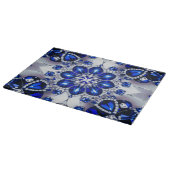 Glas snijplank met Blauw Witte Kleuren (Hoek)