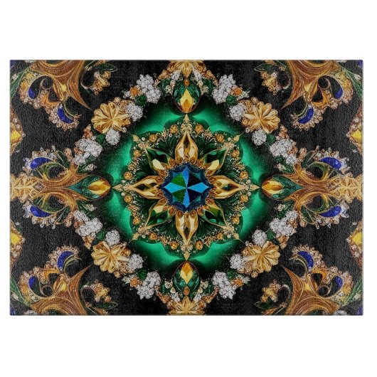 Glas snijplank met Braziliaanse kleuren (Voorkant)