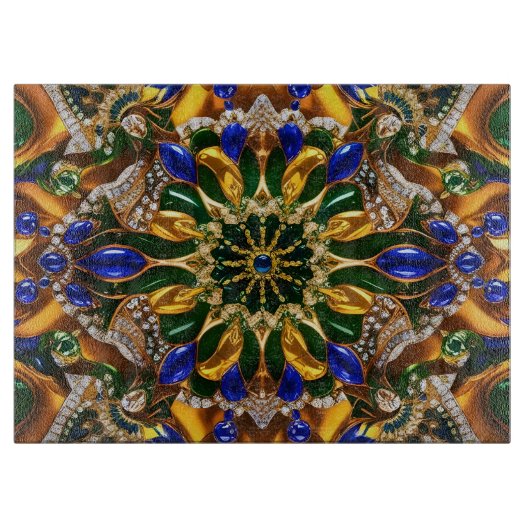 Glas snijplank met Brazilië Kleuren (Voorkant)