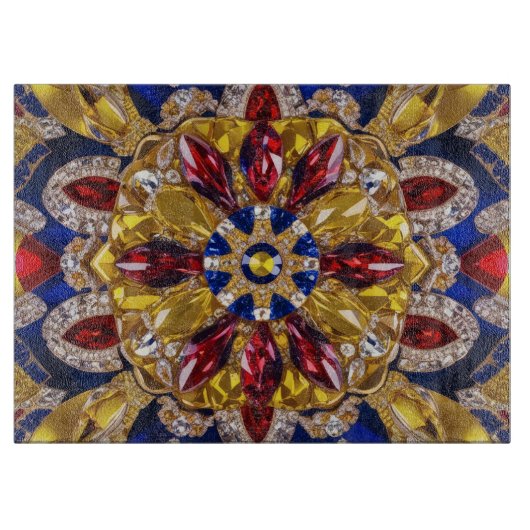 Glas snijplank met Colombia Kleuren (Voorkant)