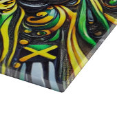 Glas snijplank met Jamaicaanse kleuren (Hoek)
