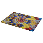 Glas snijplank met Roemeense kleuren (Hoek)