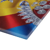 Glas snijplank met Roemeense kleuren (Hoek)