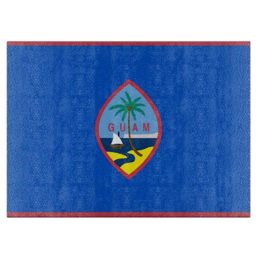 Glas snijplank met Vlag van Guam, USA (Voorkant)