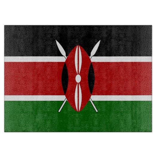 Glas snijplank met vlag van Kenia (Voorkant)