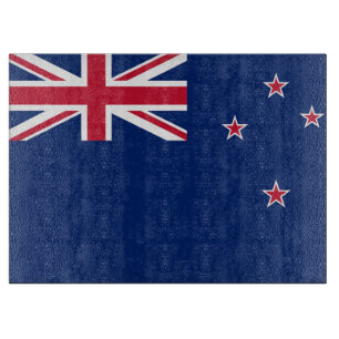 Glas snijplank met Vlag van Nieuw-Zeeland