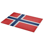 Glas snijplank met vlag van Noorwegen (Hoek)