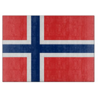 Glas snijplank met vlag van Noorwegen