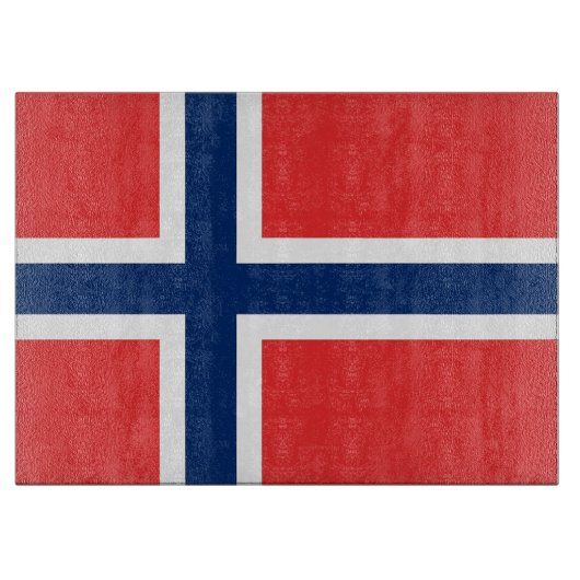 Glas snijplank met vlag van Noorwegen (Voorkant)