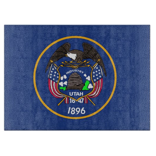Glas snijplank met Vlag van Utah, USA (Voorkant)