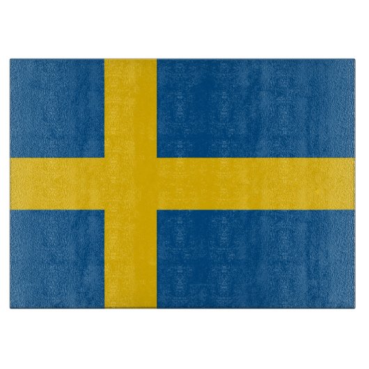 Glas snijplank met vlag van Zweden (Voorkant)