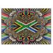 Glas snijplank met Zuid-Afrikaanse kleuren (Voorkant)