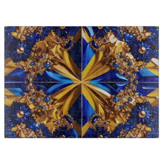 Glas snijplank met Zweden Kleuren (Voorkant)