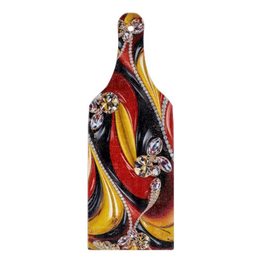Glas snijplank paddle Belgische Kleuren (Voorkant)