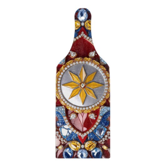 Glas snijplank paddle Colombiaanse Kleuren (Voorkant)