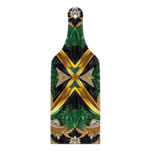 Glas snijplank paddle Jamaican Kleuren (Voorkant)
