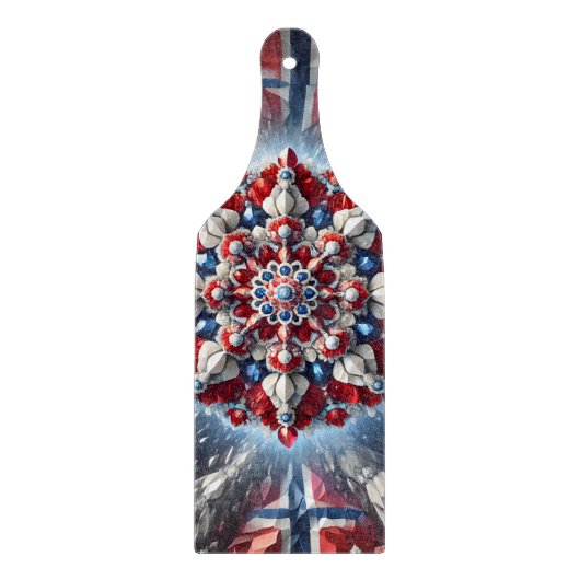 Glas snijplank paddle Noorse Kleuren (Voorkant)