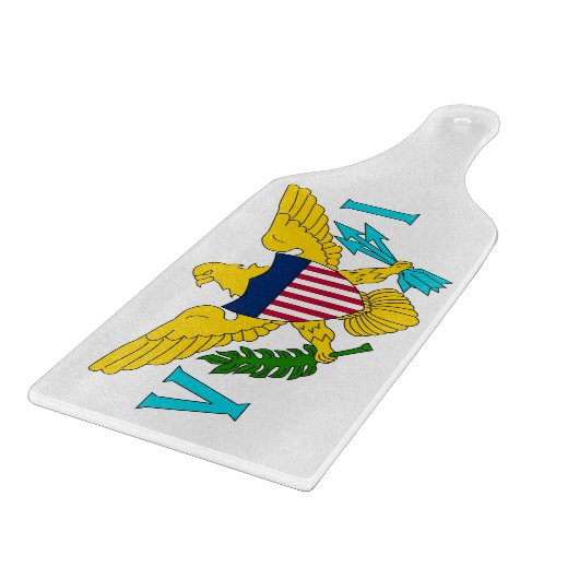 Glas snijplank peddel Maagdeneilanden vlag (Hoek)