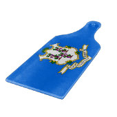 Glas snijplank peddel met Connecticut vlag (Hoek)