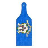 Glas snijplank peddel met Connecticut vlag (Voorkant)