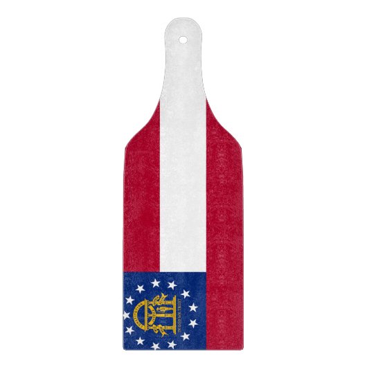 Glas snijplank peddel met Georgia vlag (Voorkant)