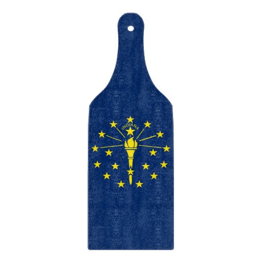 Glas snijplank peddel met Indiana vlag (Voorkant)