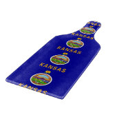 Glas snijplank peddel met Kansas vlag (Hoek)