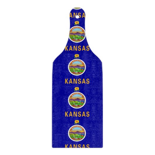 Glas snijplank peddel met Kansas vlag (Voorkant)