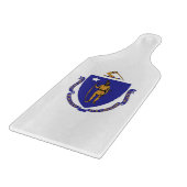 Glas snijplank peddel met Massachusetts vlag (Hoek)