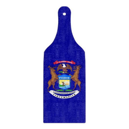 Glas snijplank peddel met Michigan vlag (Voorkant)