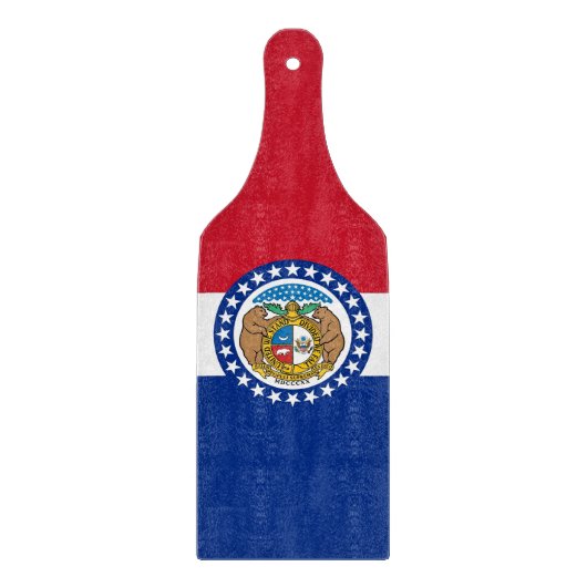 Glas snijplank peddel met Missouri vlag (Voorkant)