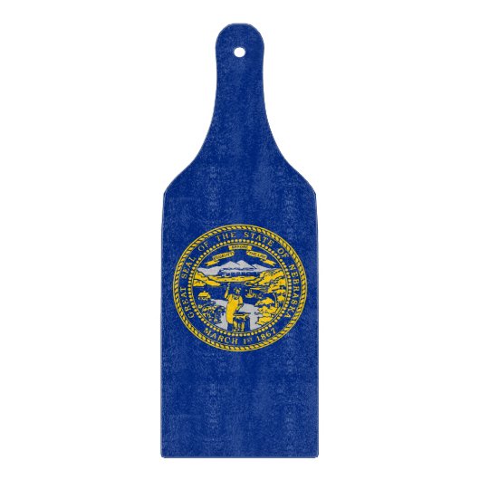 Glas snijplank peddel met Nebraska vlag (Voorkant)