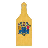 Glas snijplank peddel met New Jersey vlag (Voorkant)