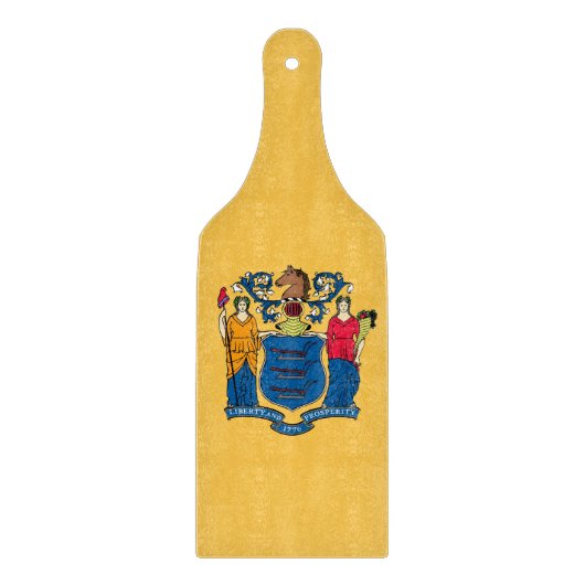 Glas snijplank peddel met New Jersey vlag (Voorkant)