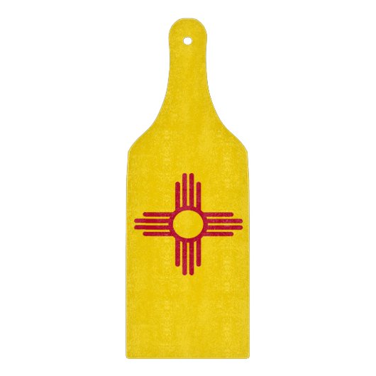 Glas snijplank peddel met New Mexico vlag (Voorkant)