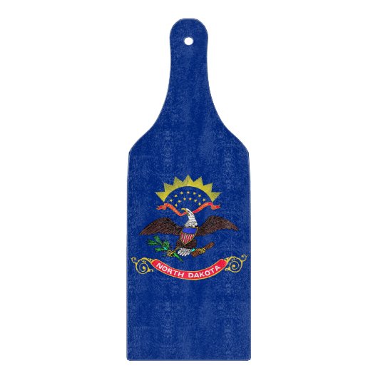 Glas snijplank peddel met North Dakota vlag (Voorkant)