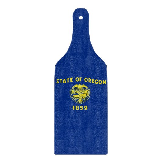 Glas snijplank peddel met Oregon vlag (Voorkant)