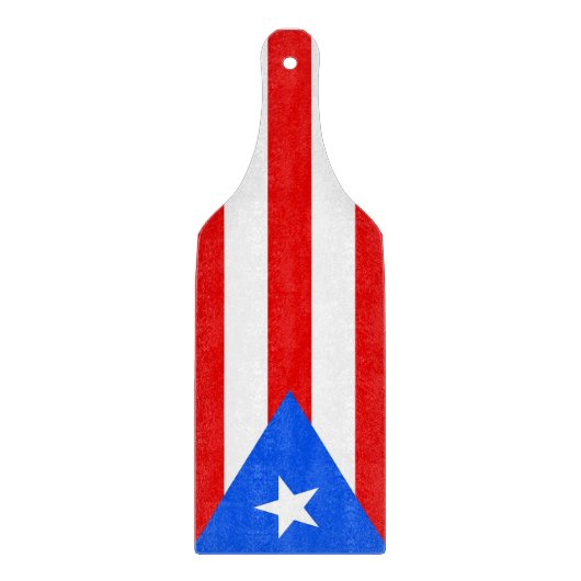 Glas snijplank peddel met Puerto Rico vlag (Voorkant)